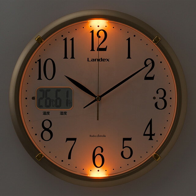 LANDEX ランデックス 掛け時計 電波 ソクテルEX 常時点灯 YW9150GD 芳国産業 [4981480915014-YW9150GD] [3]