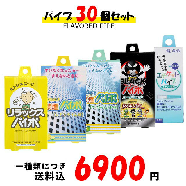 禁煙パイプ 【5％円OFFクーポン 5/18 00:00～5/21 09:59迄】リラックスパイポ｜禁煙パイポ レモンライム味｜禁煙パイポ ペパーミント味|ブラックパイポ|龍角散 メンソール味|30個セット！！一種類につき送料税込6,900円！paipo