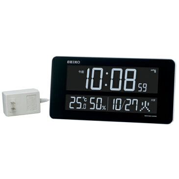 SEIKO CLOCK セイコー クロック 時計 交流式カラー液晶デジタル 掛時計 置時計 電波掛置兼用時計(白塗装) DL208W　[4517228036835-DL208W]