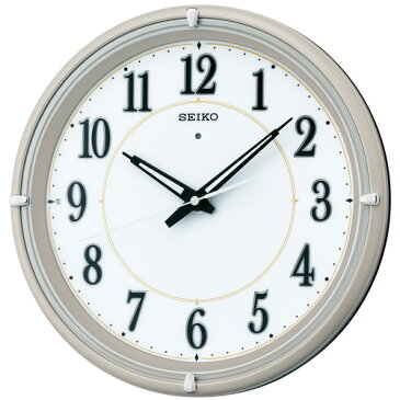 SEIKO CLOCK セイコー クロック 時計 ファインライトNEO 自動点灯アナログ電波掛時計(薄金) KX393G