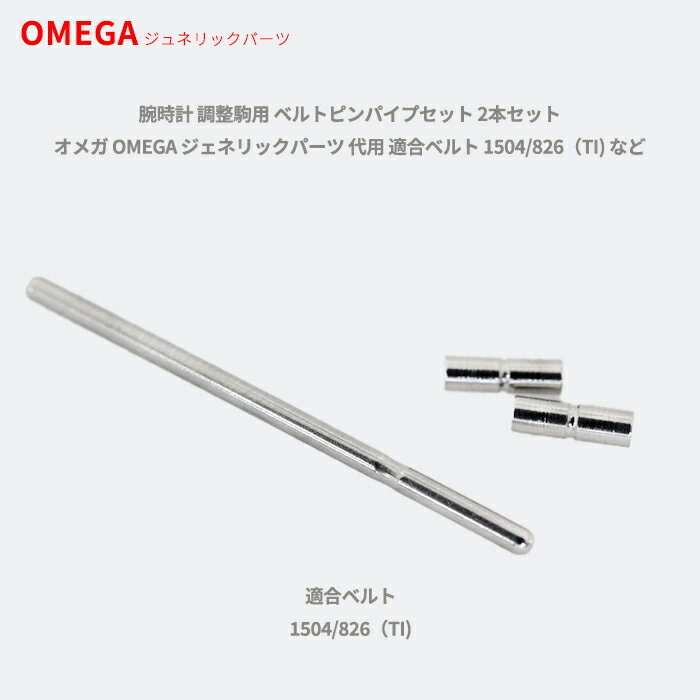 腕時計 調整駒用 ベルトピンパイプセット 2本セット オメガ OMEGA ジェネリックパーツ 代用 適合ベルト 1504/826(TI) など