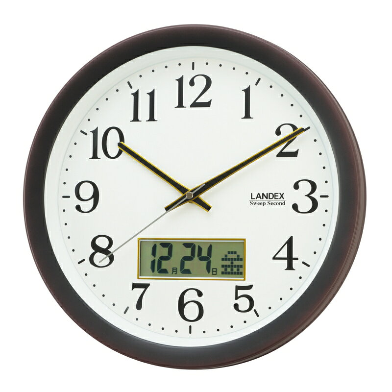 【最大2000円OFFクーポン 24日(木)01:59迄】LANDEX ランデックス 掛け時計 neoタイムデイト YW9194DBR 芳国産業 [2]