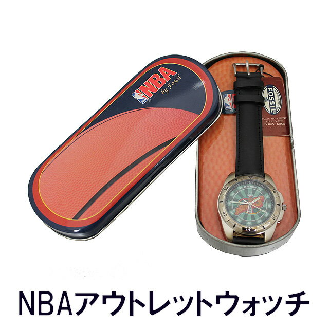 【5％円OFFクーポン 5/18 00:00～5/21 09:59迄】[訳ありアウトレット][正規品]FOSSIL フォッシル NBAウォッチ 腕時計 スーパーソニックス（現在 オクラホマシティ・サンダー） LI-1554 オリジナル缶ケース付き バスケットボール ファッション スポーツ