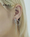 GOLDY ゴールディ ドループ メタル チェーン リボン ピアス アクセサリー 1240702【メール便可】