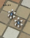 GOLDY ゴールディ レトロ カラー ストーン フラワー ピアス アクセサリー 1250201【メール便可】