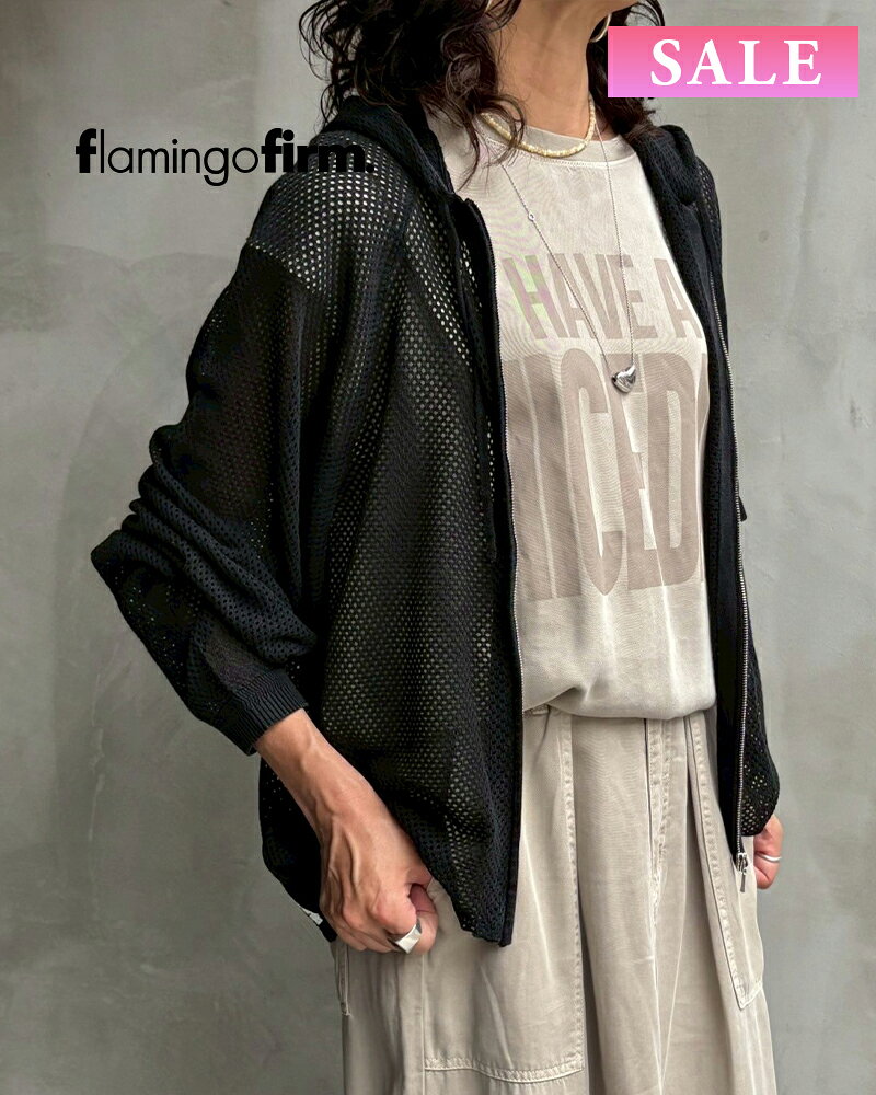 【SALE】【20%OFF】flamingo firm フラミンゴファーム メッシュZIPパーカー 520085