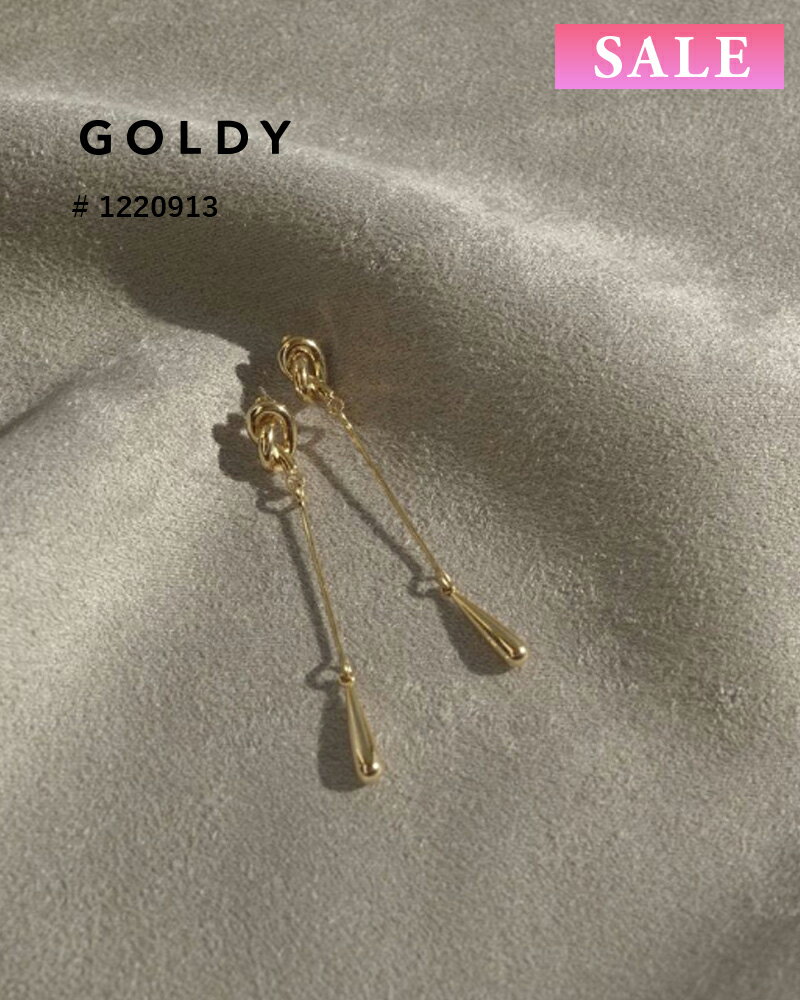 樂天商城 - 【セール】GOLDY ゴールディ goldy ノット × ドロップ ロング ピアス【メール便可】