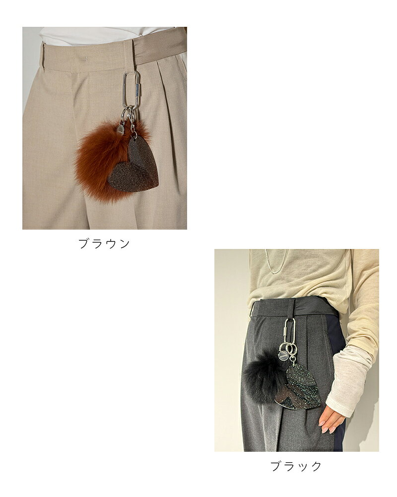 エリナストアの【予約受付中】CHIGNON シニヨン FOXファー＆BIGハートキーチャーム 0065-460sh※10月上旬～入荷予定｜アングル2