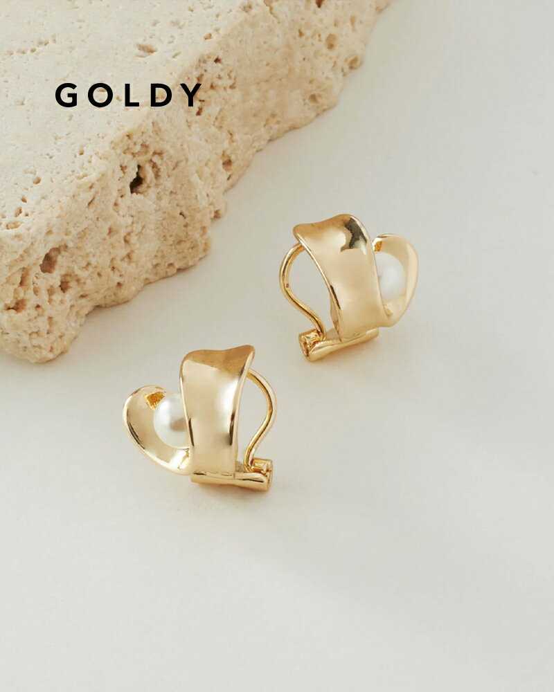 樂天商城 - GOLDY ゴールディ 2240204 goldy ツイスト プレート パール イヤリング【メール便可】