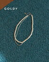 GOLDY ゴールディ グラス パール × チェーン アシンメトリー ネックレス 3231111【メール便可】