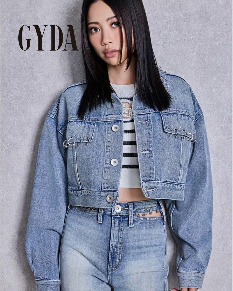 樂天商城 - GYDA ジェイダ ring bijou studsデザインデニムショートGジャン 072620252201