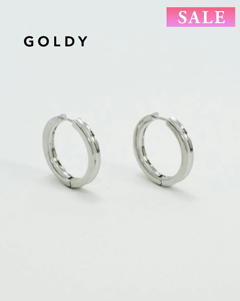 樂天商城 - GOLDY ゴールディ デンティッドメタルロングフープワンタッチピアス 1220408【メール便可】