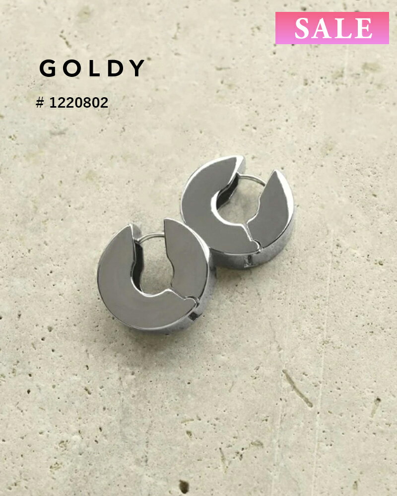 樂天商城 - 【セール】GOLDY ゴールディ 1220802 goldy アンギュラー サークル フープ ワンタッチ ピアス【メール便可】