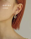 GOLDY ゴールディ ツイスト フレーム × マーブル ドロップ ピアス アクセサリー 1230506【メール便可】