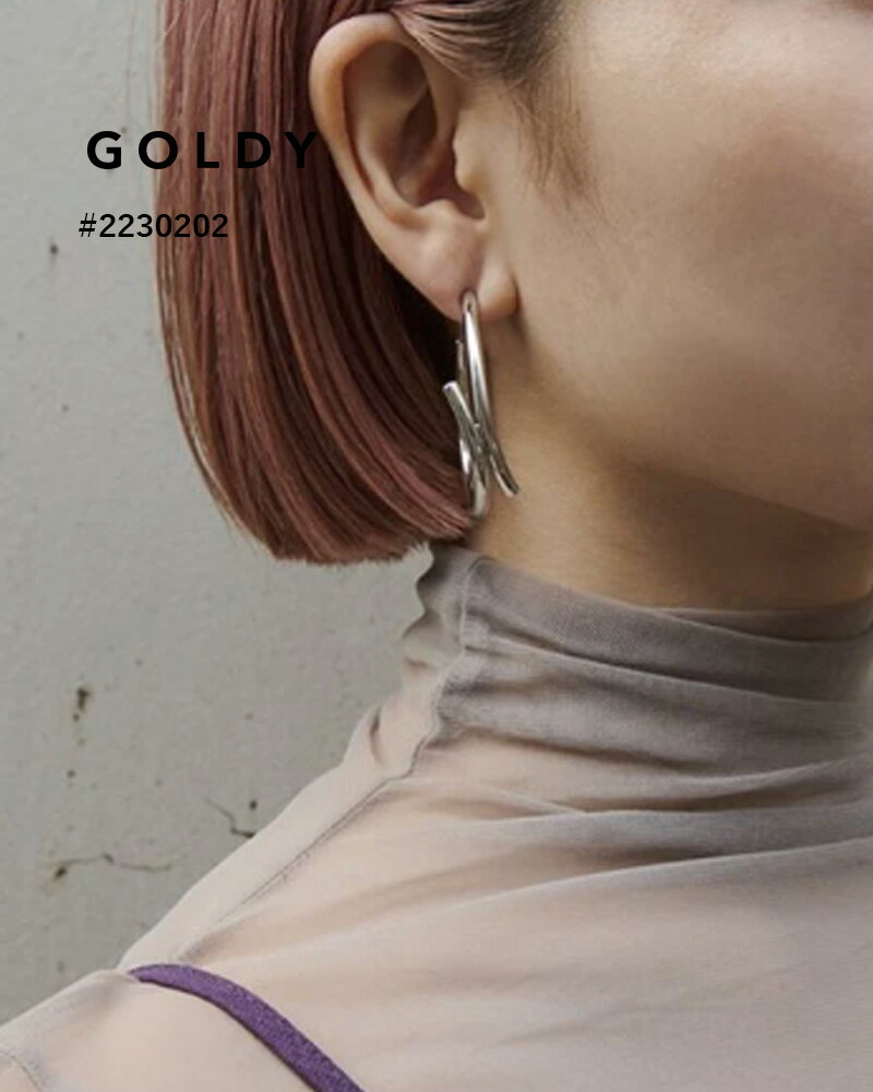 【即納】GOLDY ゴールディ レイヤード ライン シェイプ イヤリング アクセサリー 2230202【追跡可能メール便180円】