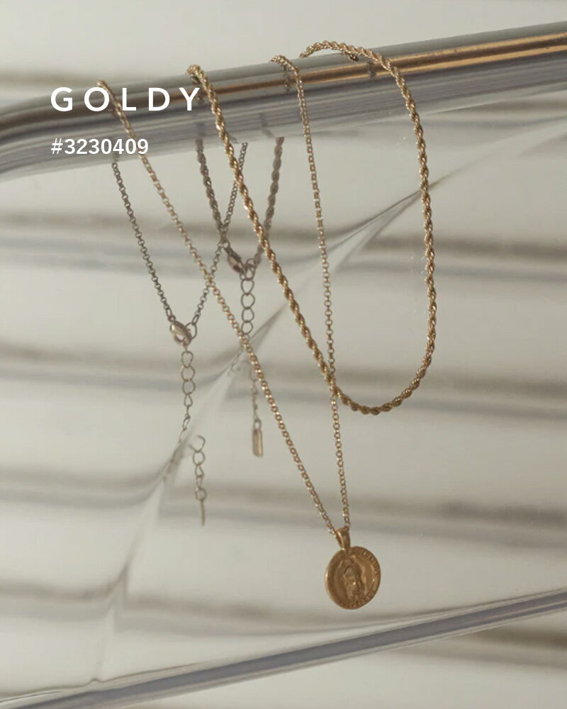 GOLDY/ゴールディ/コイン × ツイスト チェーン レイヤード ネックレス/アクセサリー/3230409【追跡可能メール便180円】