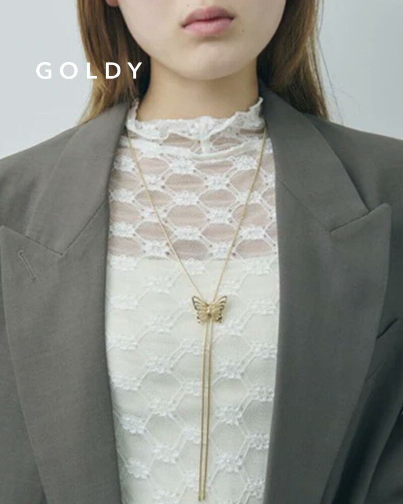 樂天商城 - GOLDY ゴールディ 3250209 goldy バタフライ モチーフ ループ タイイング ネックレス【メール便可】