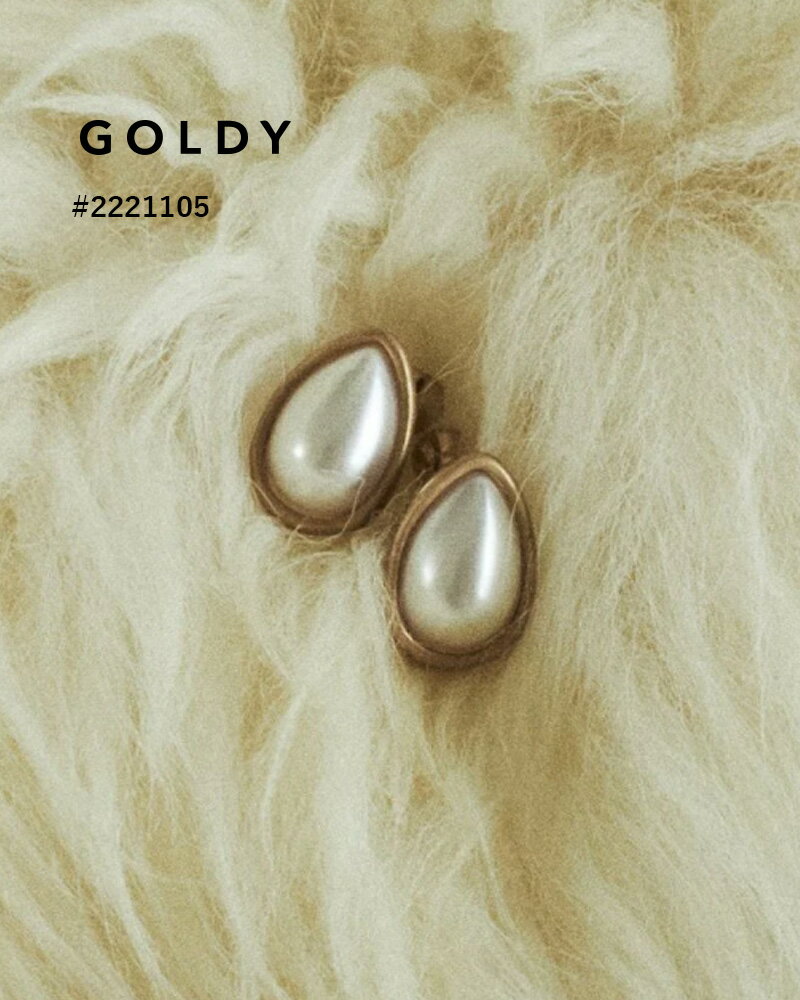 GOLDY/ゴールディ/パール × メタル ドロップ シェイプ イヤリング//2221105【メール便可】