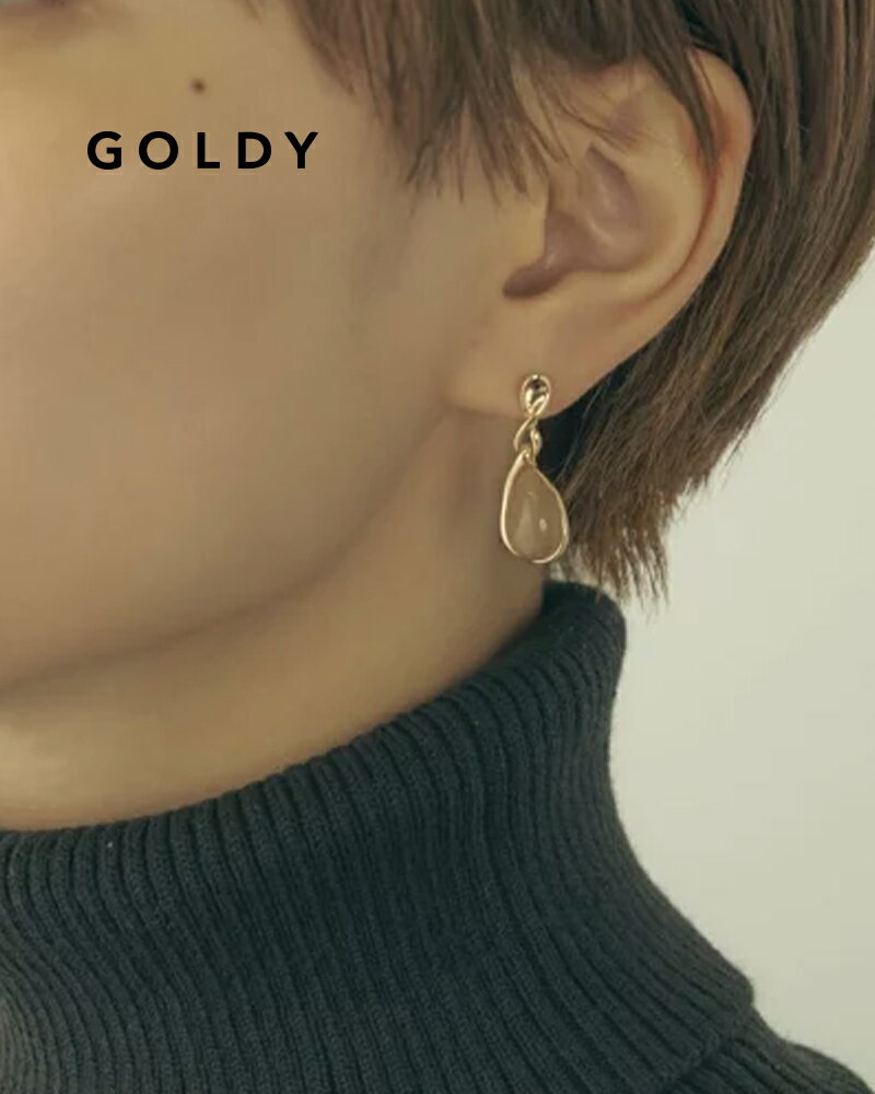 樂天商城 - GOLDY ゴールディ 2230903 goldy ツイスト フレーム x マーブル ドロップ イヤリング 2【メール便可】