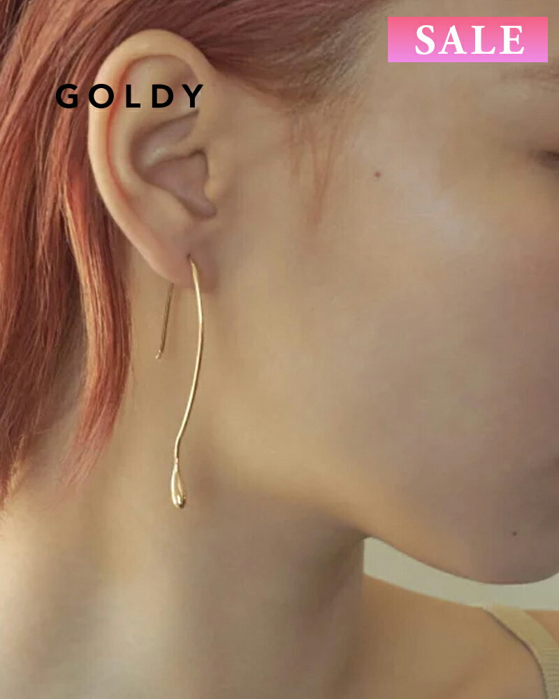 樂天商城 - 【セール】GOLDY ゴールディ 1230704 goldy ニュアンス ライン ミニ ドロップ ロング ピアス【メール便可】