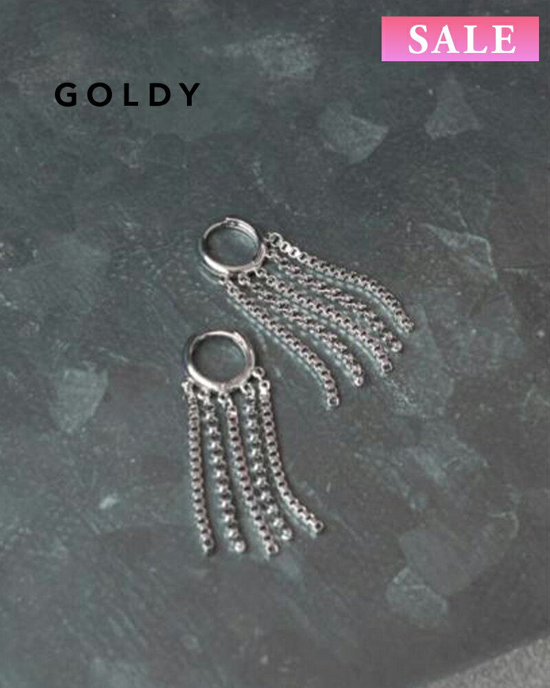 樂天商城 - 【セール】GOLDY ゴールディ 1231006 goldy チェーン × パール フリンジ フープ ワンタッチ ピアス【メール便可】