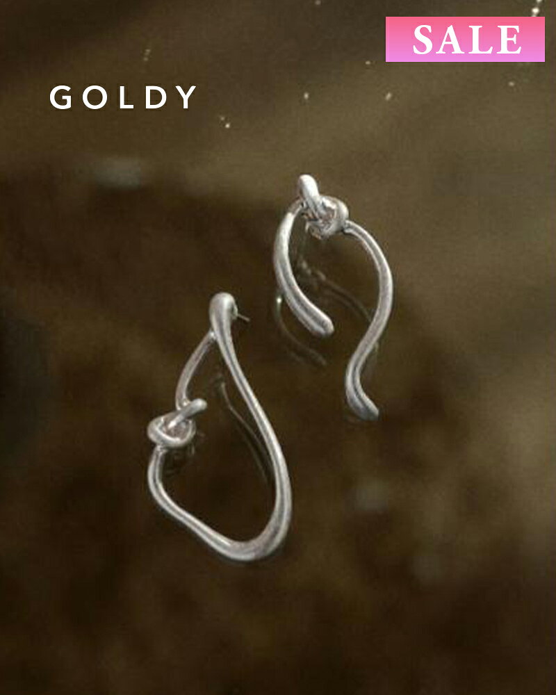 樂天商城 - 【セール】GOLDY ゴールディ 1231210 goldy ニュアンス ライン ノット アシンメトリー ピアス【メール便可】