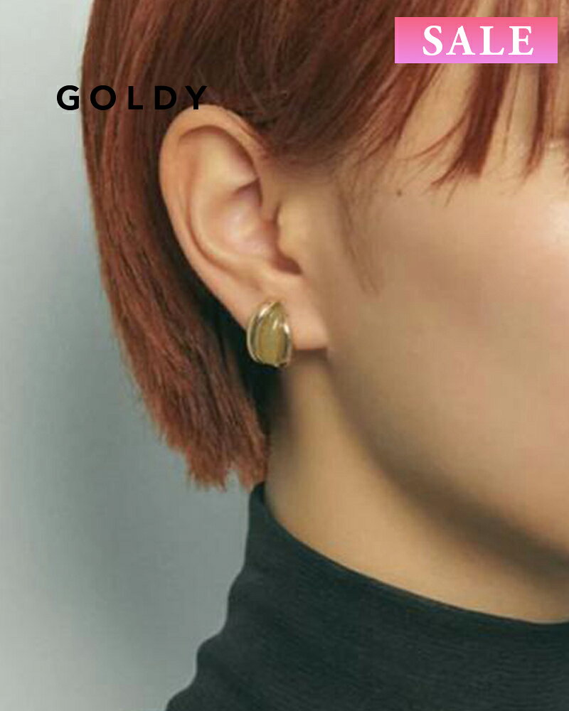 Freshwater Pearl - 【セール】GOLDY ゴールディ サイド メタル × マーブル ドロップ イヤリング 2230909【メール便可】