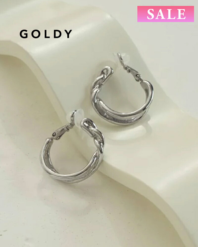 SWAROVSKI - 【セール】GOLDY ゴールディ ツイスト ダブル ライン フープ イヤリング 2230910【メール便可】