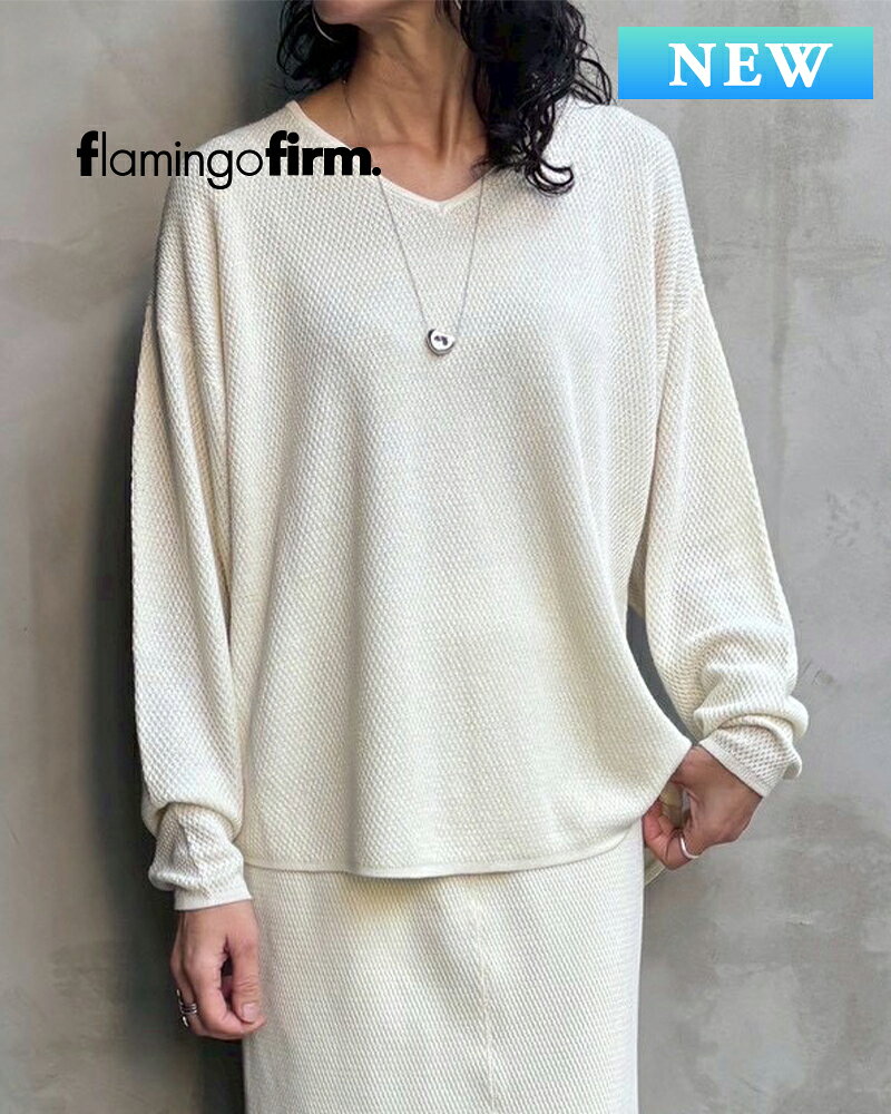 新品♡flamingo firm♡ロゴニットビックTシャツ♡送料込み FLAMINGOロゴロングスリーブTシャツ 4色 | flamingofirm
