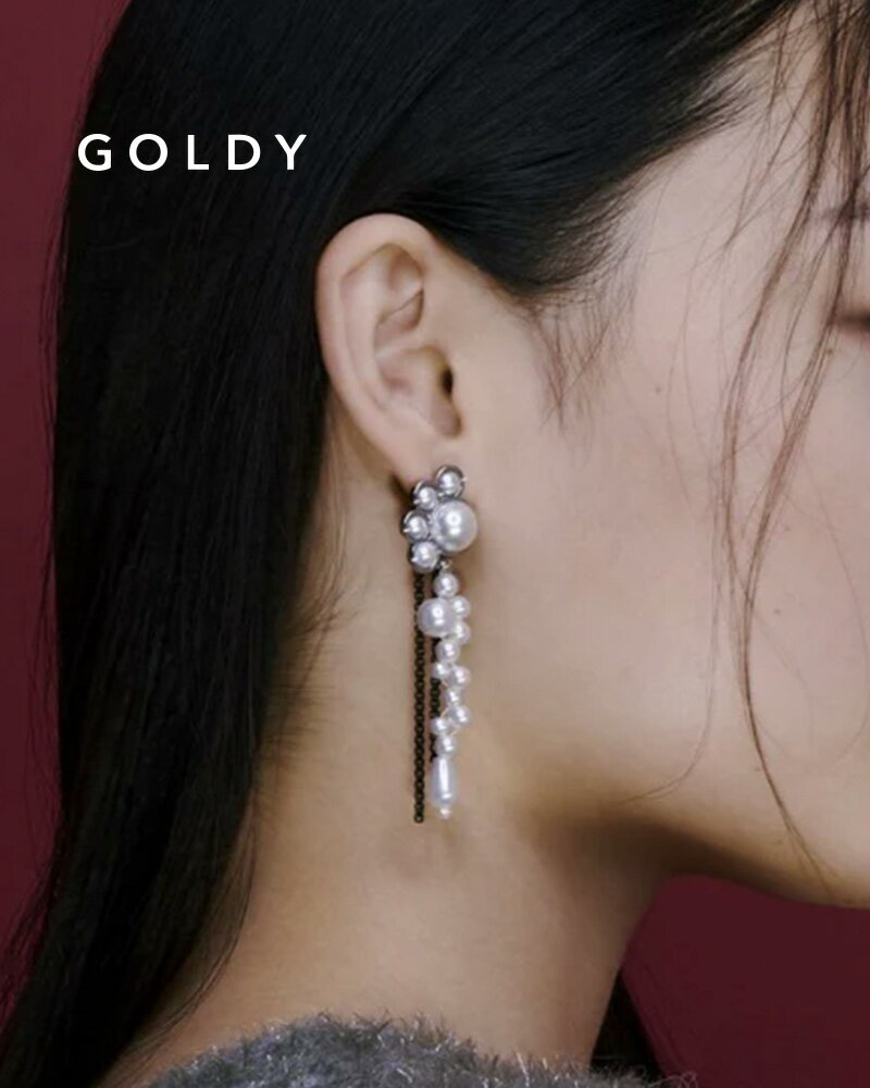 樂天商城 - GOLDY ゴールディ 1241102 goldy デコラティブ モノトーン ピアス【メール便可】