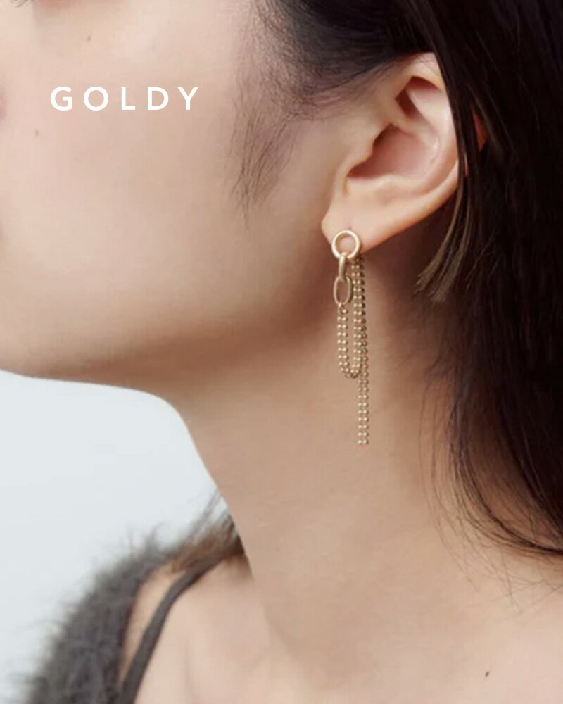 Lime - GOLDY ゴールディ ボヘミアン シック チェーン ピアス 1241205【メール便可】