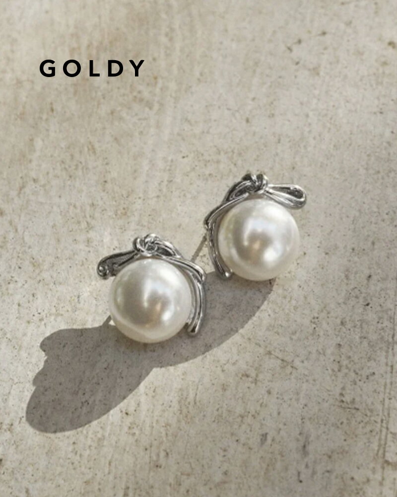 樂天商城 - GOLDY ゴールディ 1250101 goldy ビッグ パール ノット ピアス【メール便可】