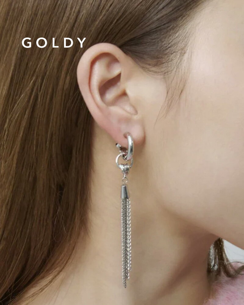 GOLDY ゴールディ フリンジ チェーン 2WAY フープ イヤリング 2241203【メール便可】