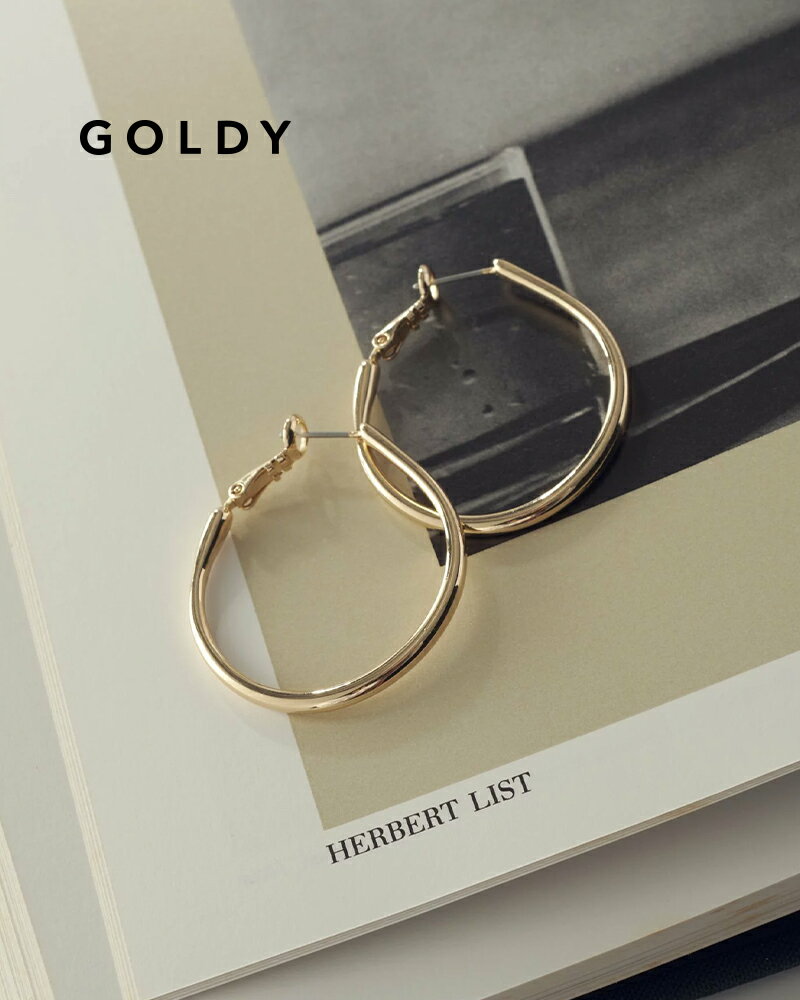 樂天商城 - GOLDY ゴールディ 1241007 goldy スムース ライン ワイド フープ ピアス【メール便可】