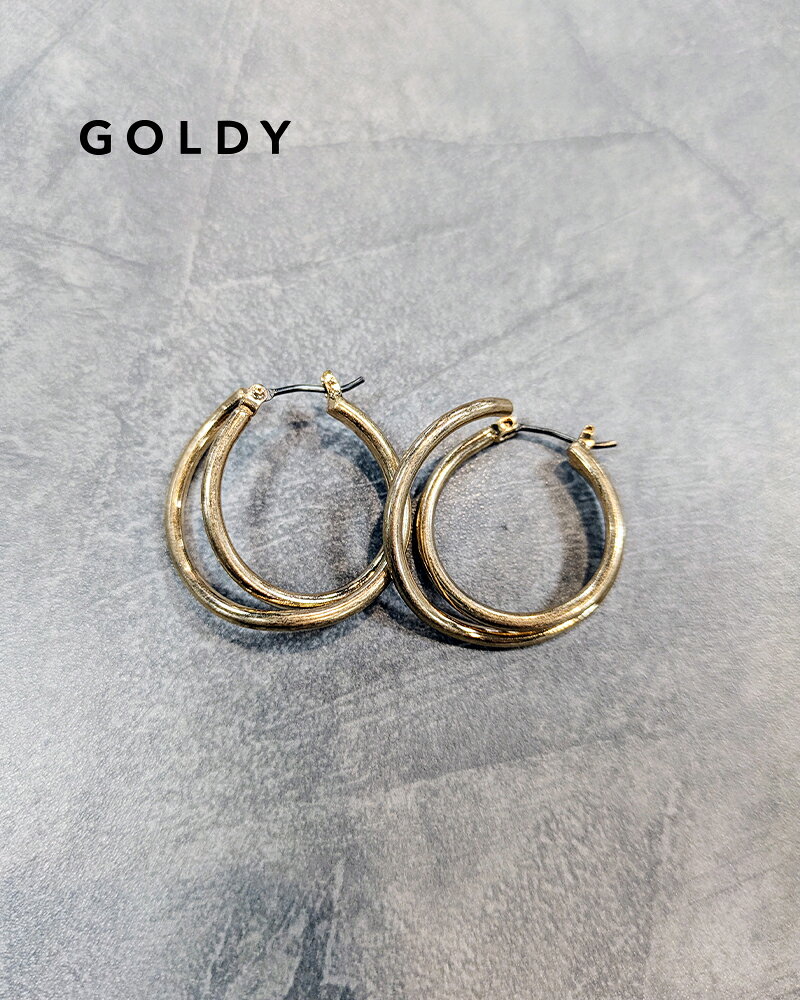 樂天商城 - GOLDY ゴールディ 1241213 goldy ダブルラインアシンメトリーフープピアス【メール便可】