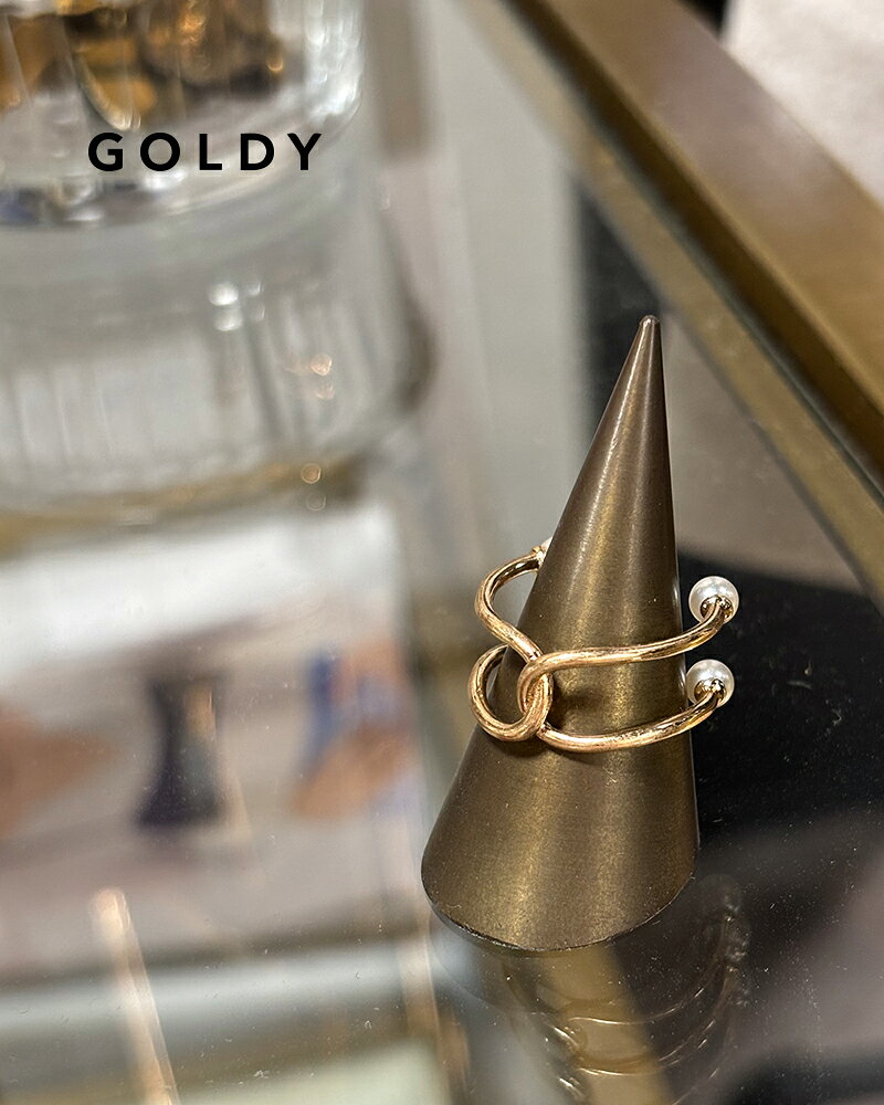 樂天商城 - GOLDY ゴールディ 5241006 goldy ループ ライン クロス パールリング【メール便可】