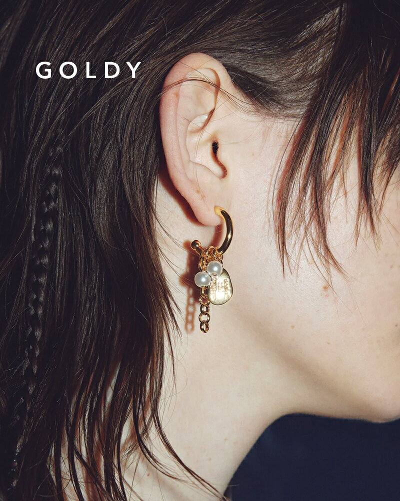 樂天商城 - GOLDY ゴールディ 1250601 goldy コイン プレート チャーム パール ピアス【メール便可】