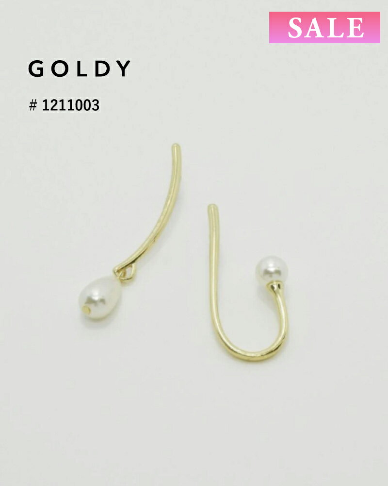 樂天商城 - 【セール】GOLDY ゴールディ デフォルメ ライン パール ピアス 1211003【メール便可】