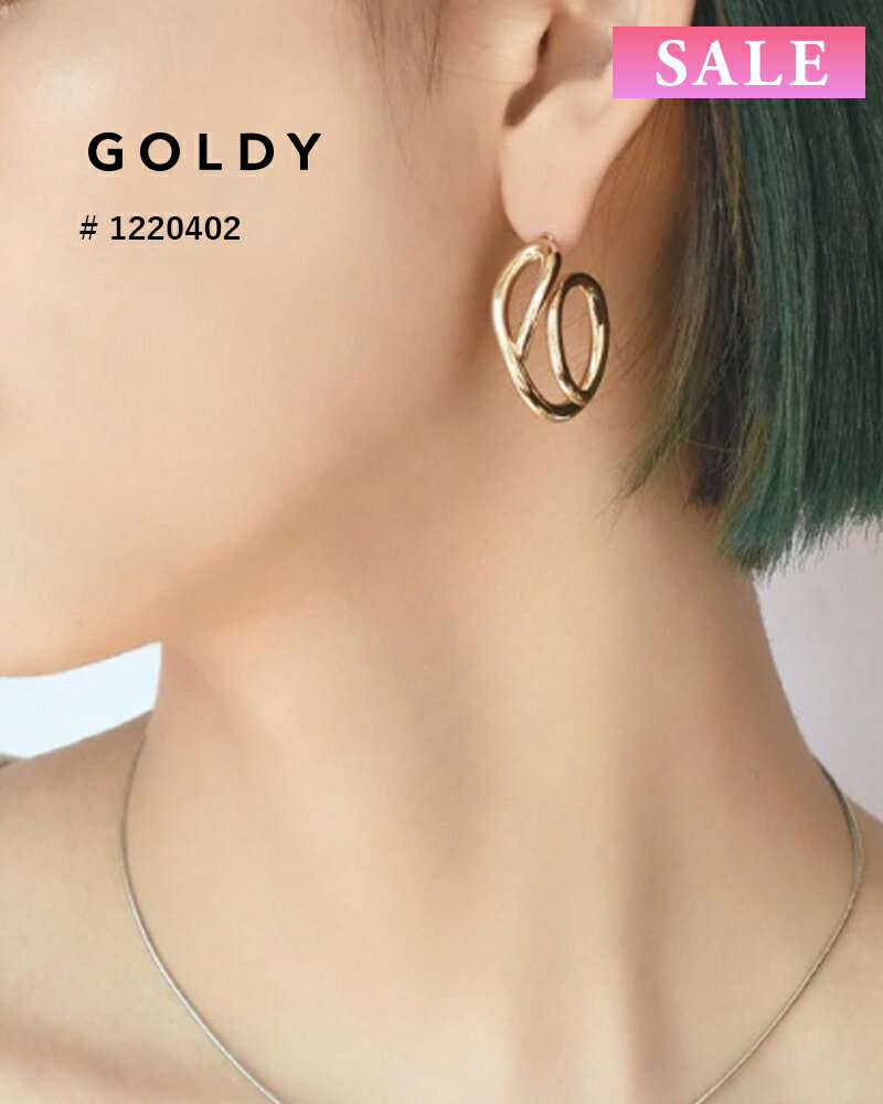 樂天商城 - 【セール】GOLDY ゴールディ 1220402 goldy カーブド クロス ピアス【メール便可】