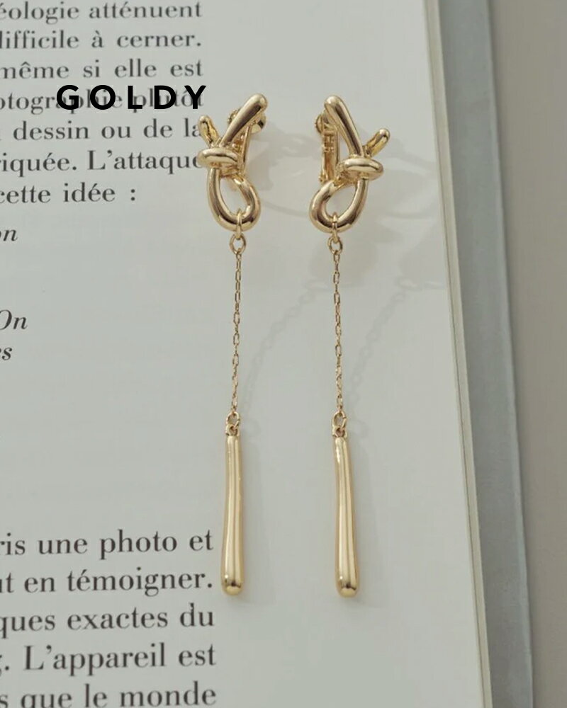 樂天商城 - GOLDY ゴールディ 2250707 goldy ノット × チェーン ロング イヤリング【メール便可】