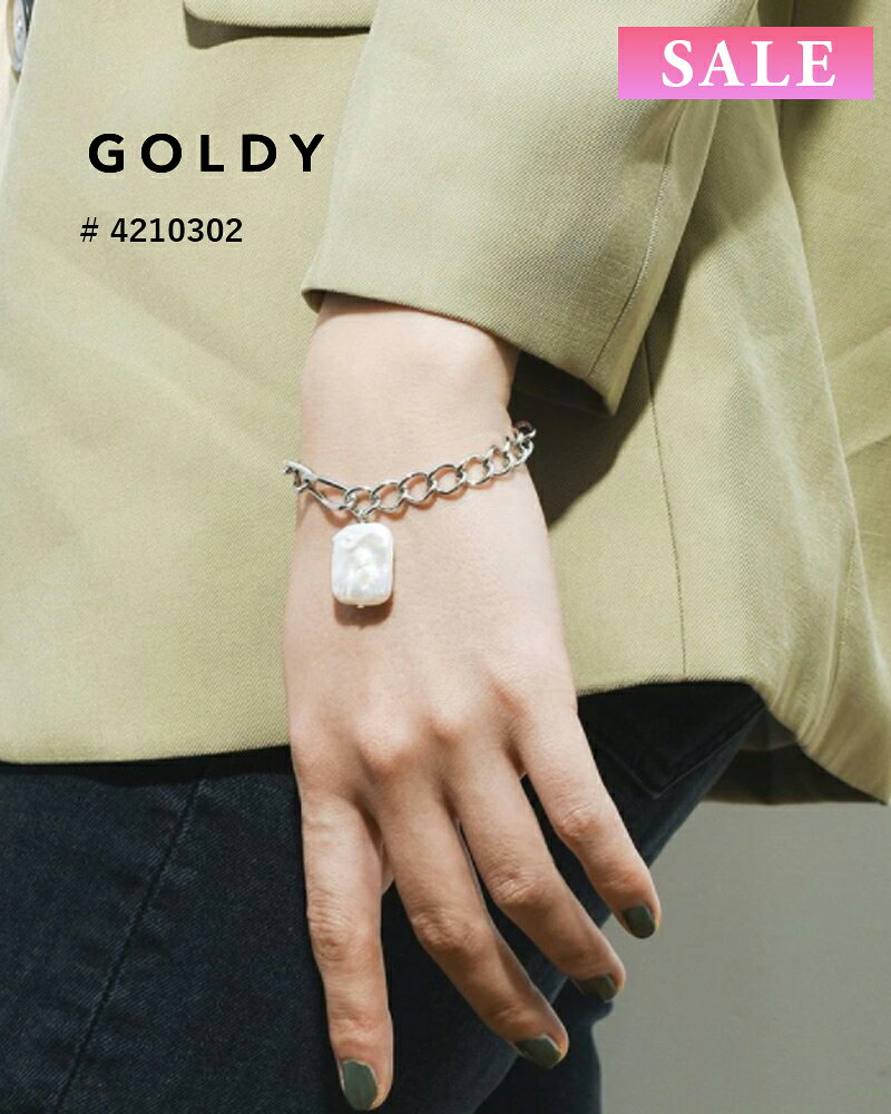 Other - 【セール】GOLDY ゴールディ スクエア パール チェーン ブレスレット 4210302【メール便可】