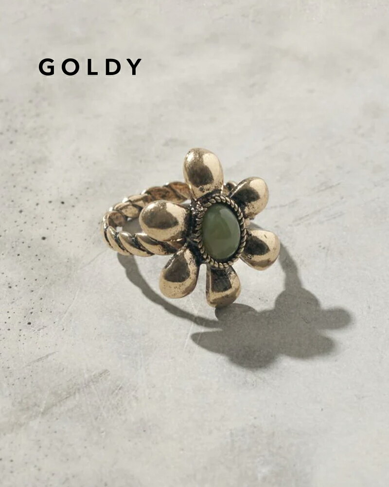 樂天商城 - GOLDY ゴールディ 5250703 goldy レトロ カラー ストーン フラワー リング【メール便可】