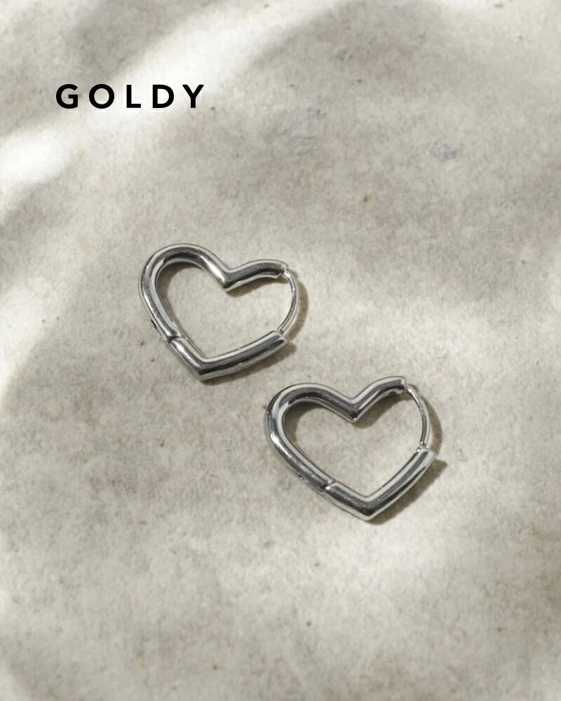 樂天商城 - GOLDY ゴールディ 1250652 goldy ハート ライン フープ ワンタッチ ステンレス ピアス【メール便可】