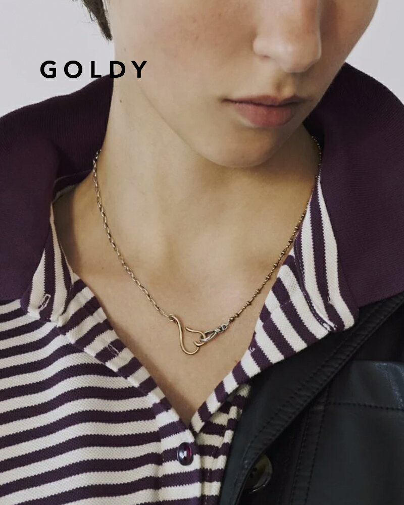 樂天商城 - GOLDY ゴールディ 3250904 goldy デュオ リンク チェーン ハート ネックレス【メール便可】