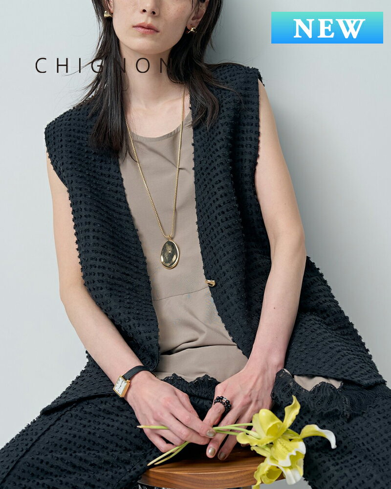 樂天商城 - CHIGNON シニヨン ドットジャガードオーバージレ 4863-653ym