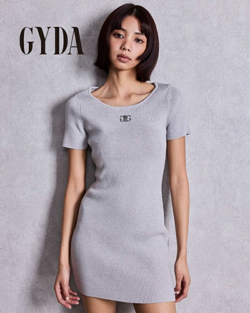 GYDA ジェイダ Symmetry GYDAプレートハーフスリーブニットワンピース 072630340101