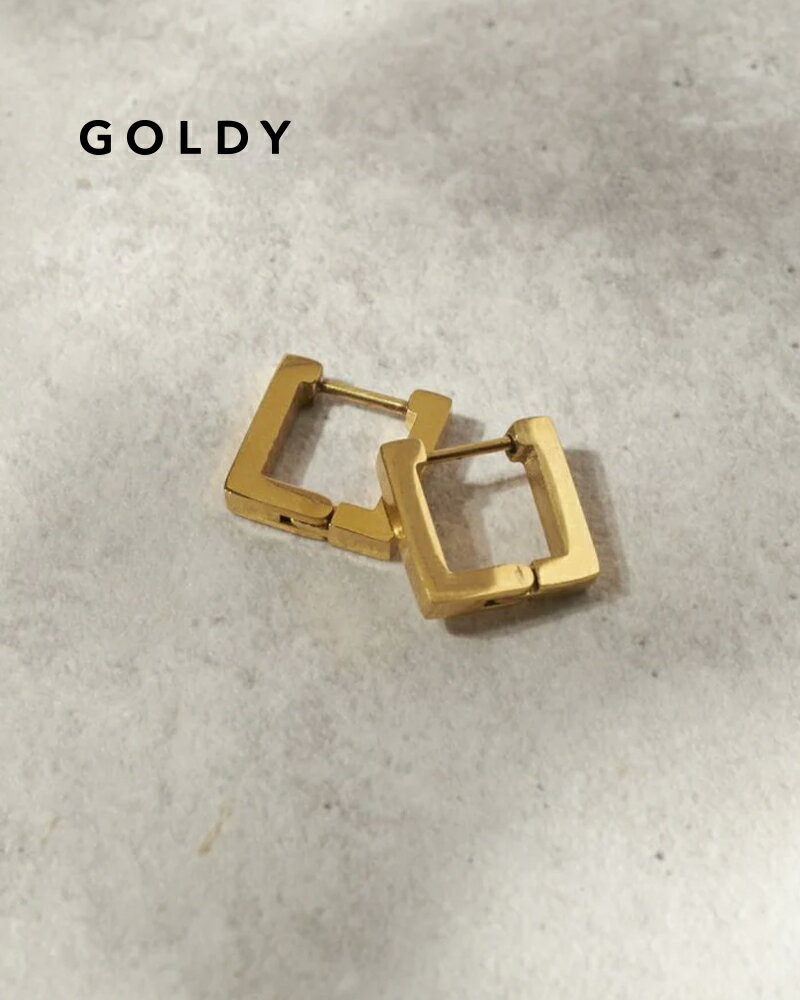 樂天商城 - GOLDY ゴールディ 1250654 goldy スクエア ライン フープ ワンタッチ ステンレス ピアス【メール便可】