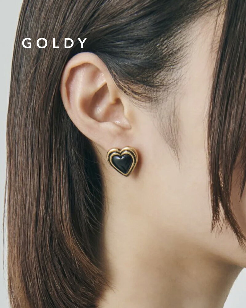 樂天商城 - GOLDY ゴールディ 1251002 goldy ブラック ハート ピアス【メール便可】