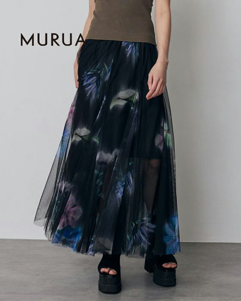 樂天商城 - MURUA ムルーア ブラーフラワーフレアスカート 012630800301