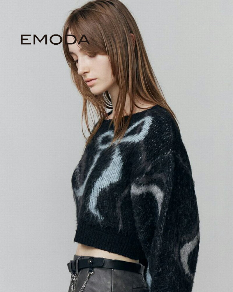 樂天商城 - EMODA エモダ リボンラインショートニット 042552671601